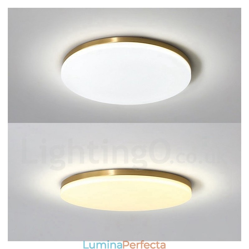 Plafoniere din alamă, rotunde, reglabile, moderne, contemporane, în stil nordic, cu montare încastrabilă, cu umbră acrilică, pot fi, de asemenea, folosite ca lampă de perete