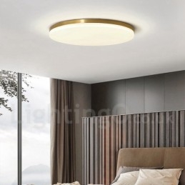 Plafoniere din alamă, rotunde, reglabile, moderne, contemporane, în stil nordic, cu montare încastrabilă, cu umbră acrilică, pot fi, de asemenea, folosite ca lampă de perete