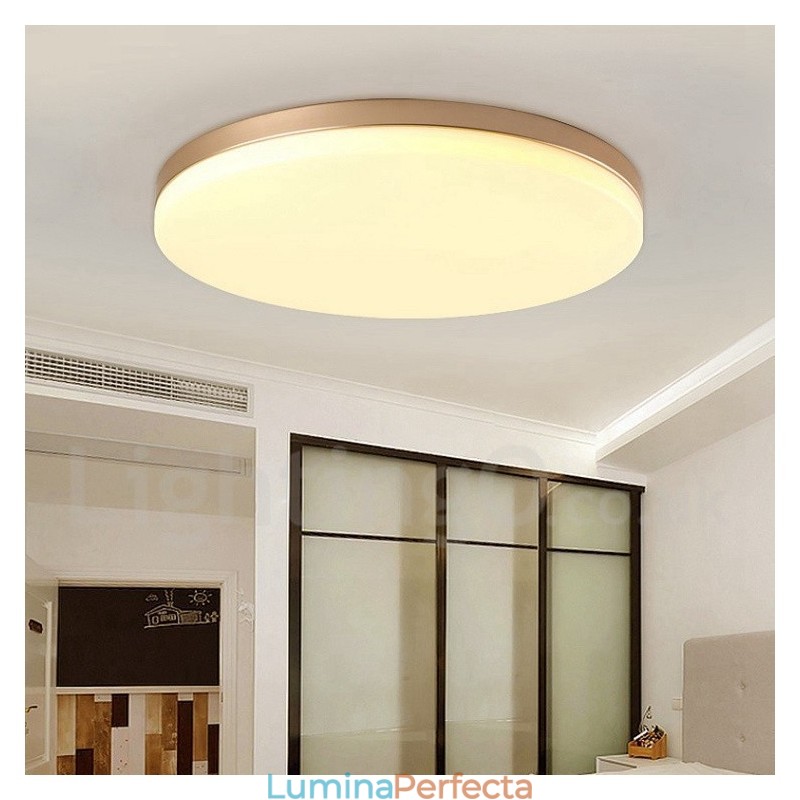 Plafoniere ultrasubțiri, rotunde, reglabile, în stil nordic modern și contemporan, cu montare încastrabilă, cu umbră acrilică, pot fi, de asemenea, folosite ca lampă de perete