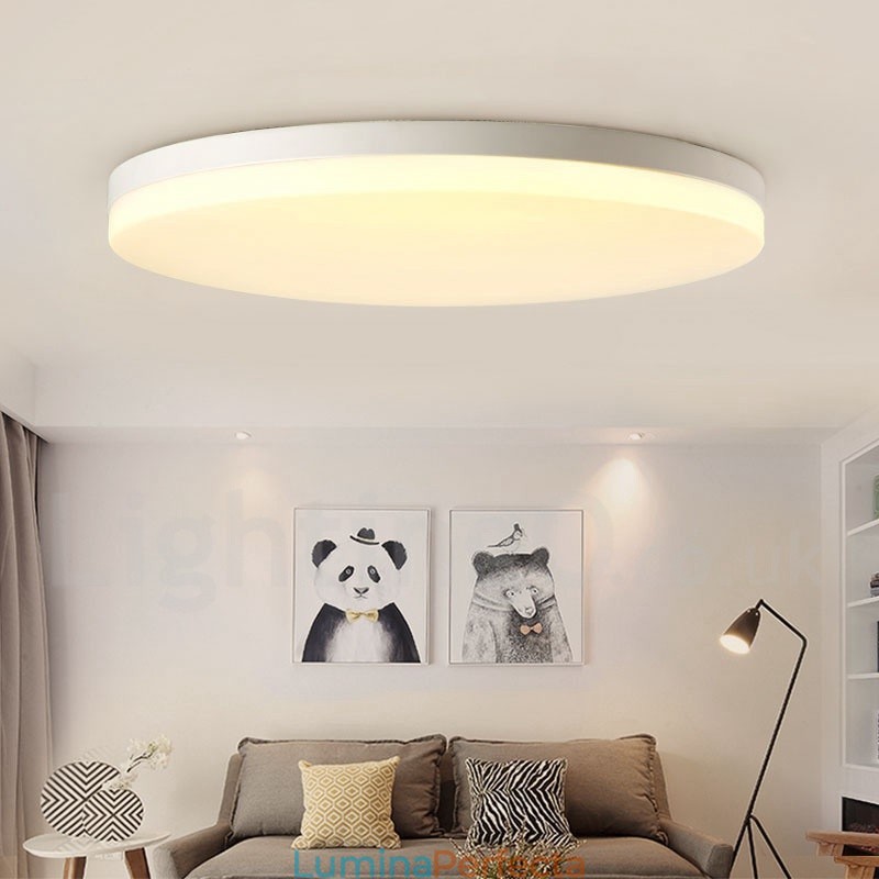 Plafoniere ultrasubțiri, rotunde, reglabile, în stil nordic modern și contemporan, cu montare încastrabilă, cu umbră acrilică, pot fi, de asemenea, folosite ca lampă de perete