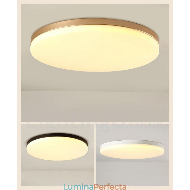 Plafoniere ultrasubțiri, rotunde, reglabile, în stil nordic modern și contemporan, cu montare încastrabilă, cu umbră acrilică, pot fi, de asemenea, folosite ca lampă de perete