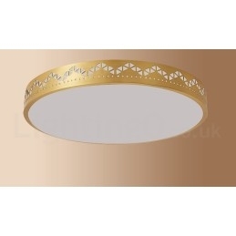 Plafoniera rotundă din alamă pură, modernă, contemporană, în stil nordic, cu abajur din acril