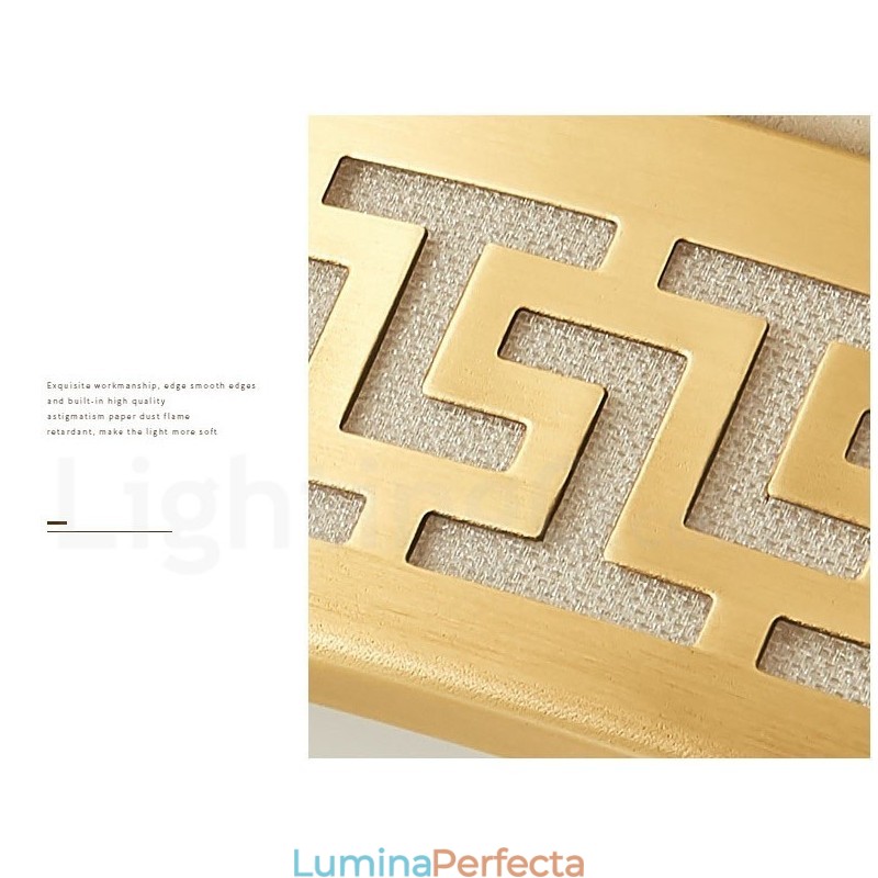 Plafoniera rotundă din alamă pură, modernă, contemporană, în stil nordic, cu abajur din acril