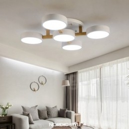 Candelabru din lemn Plafoniera încastrabilă în stil nordic modern și contemporan cu abajur acrilic