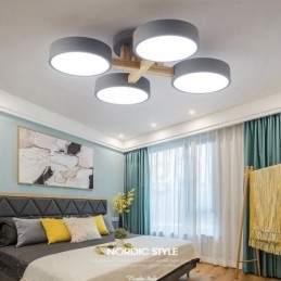 Candelabru din lemn Plafoniera încastrabilă în stil nordic modern și contemporan cu abajur acrilic