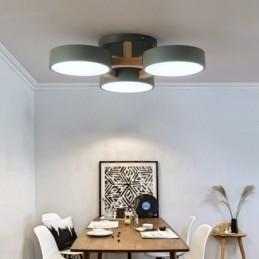 Candelabru din lemn Plafoniera încastrabilă în stil nordic modern și contemporan cu abajur acrilic