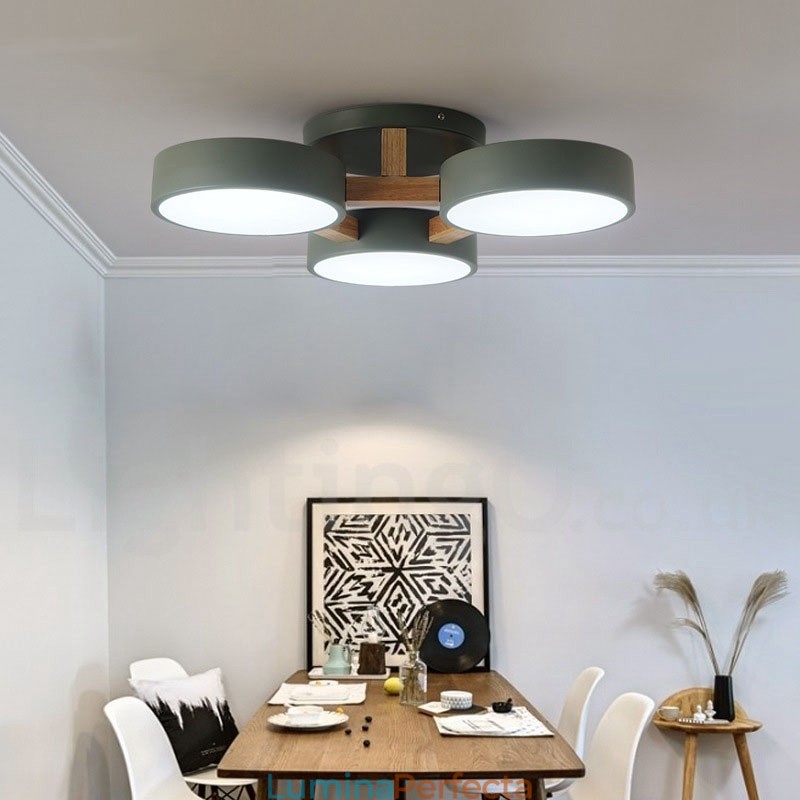 Candelabru din lemn Plafoniera încastrabilă în stil nordic modern și contemporan cu abajur acrilic