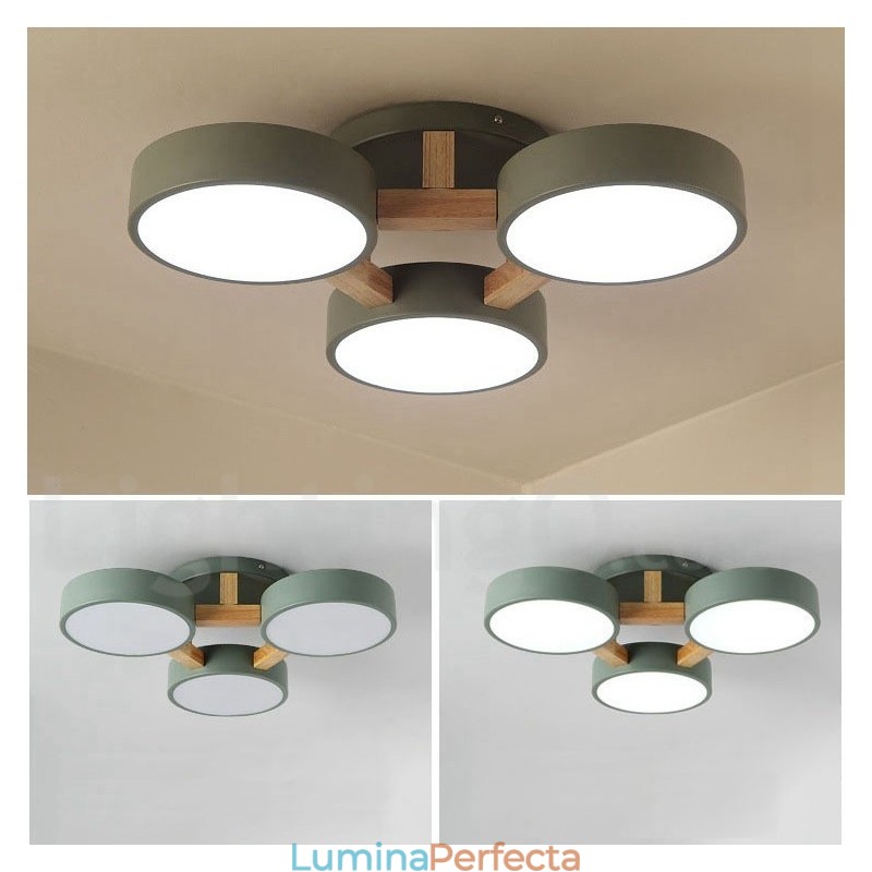 Candelabru din lemn Plafoniera încastrabilă în stil nordic modern și contemporan cu abajur acrilic