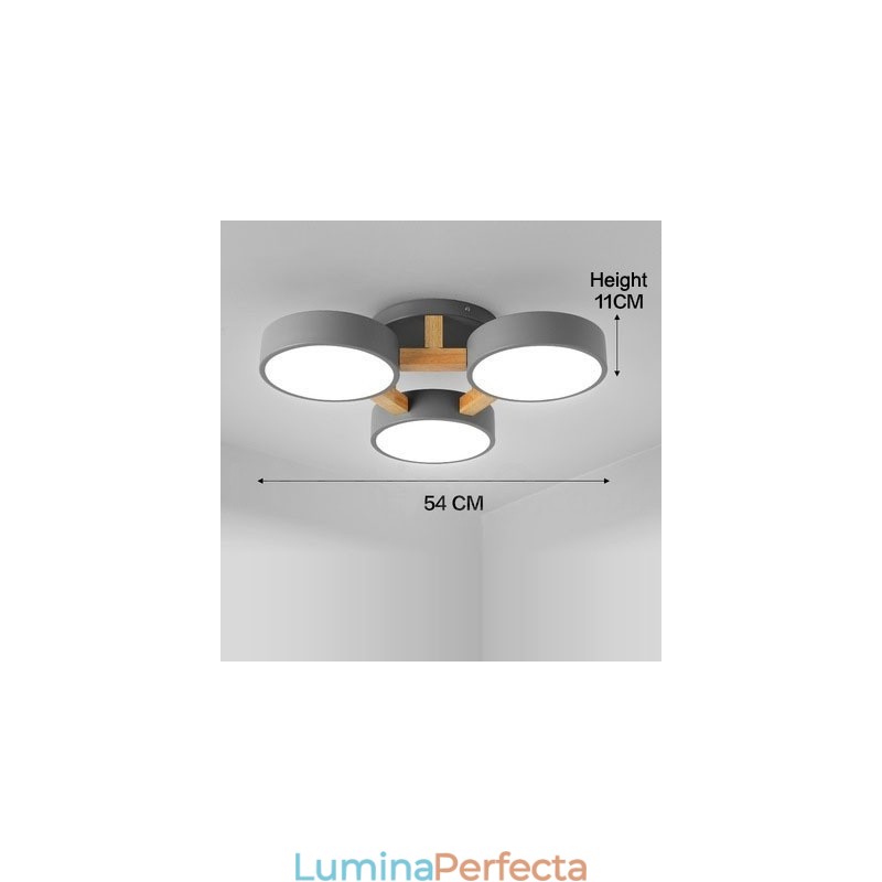 Candelabru din lemn Plafoniera încastrabilă în stil nordic modern și contemporan cu abajur acrilic