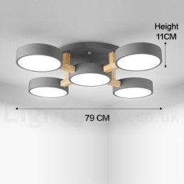 Candelabru din lemn Plafoniera încastrabilă în stil nordic modern și contemporan cu abajur acrilic
