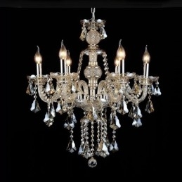 Candelabru modern cu 6 lumini, retro, culoare cognac, K9