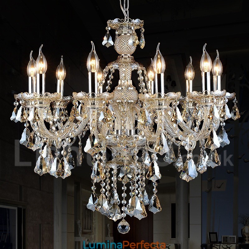 Candelabru modern de cristal K9 de culoare retro coniac