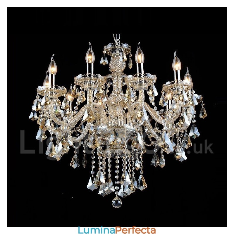Candelabru modern de cristal K9 de culoare retro coniac