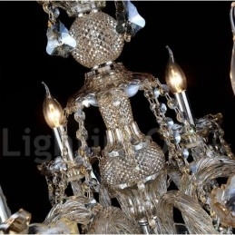 Candelabru modern de cristal K9 de culoare retro coniac