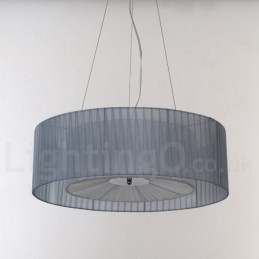 Lampă modernă pandantiv Drum cu 4 lumini cu abajur din material textil