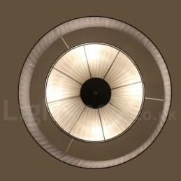 Lampă modernă pandantiv Drum cu 4 lumini cu abajur din material textil