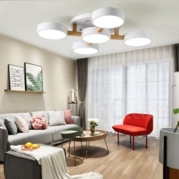 Candelabru din lemn Plafoniera încastrabilă în stil nordic modern și contemporan cu abajur acrilic