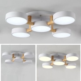 Candelabru din lemn Plafoniera încastrabilă în stil nordic modern și contemporan cu abajur acrilic