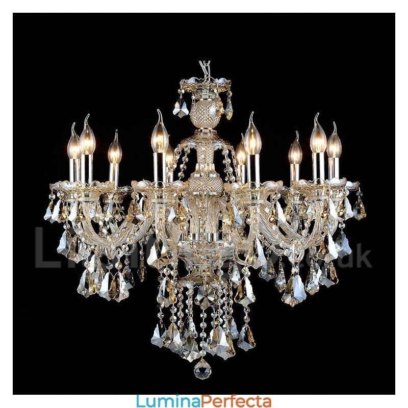 Candelabru modern de cristal K9 de culoare retro coniac