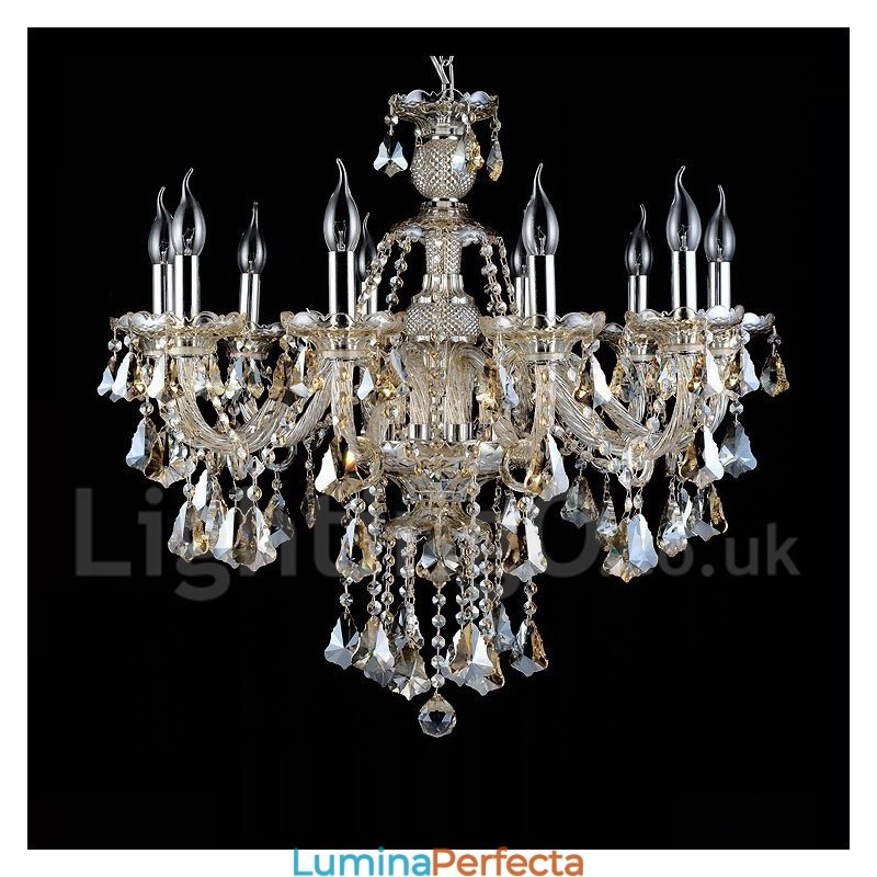 Candelabru modern de cristal K9 de culoare retro coniac