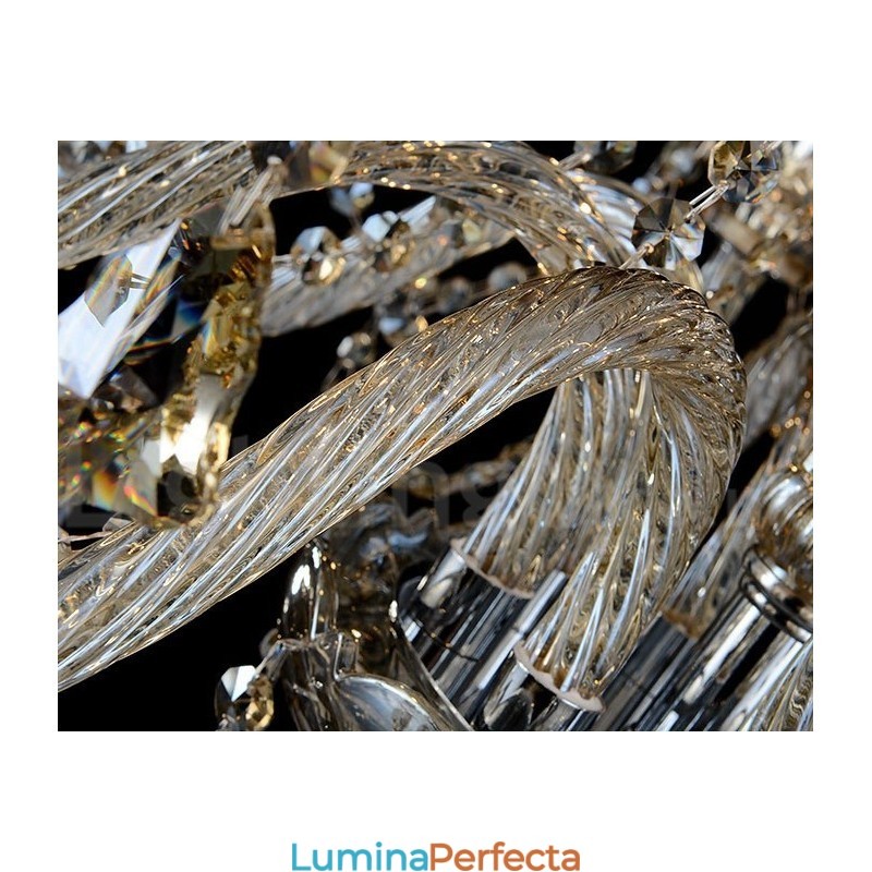 Candelabru modern de cristal K9 de culoare retro coniac