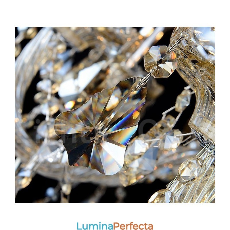 Candelabru modern de cristal K9 de culoare retro coniac