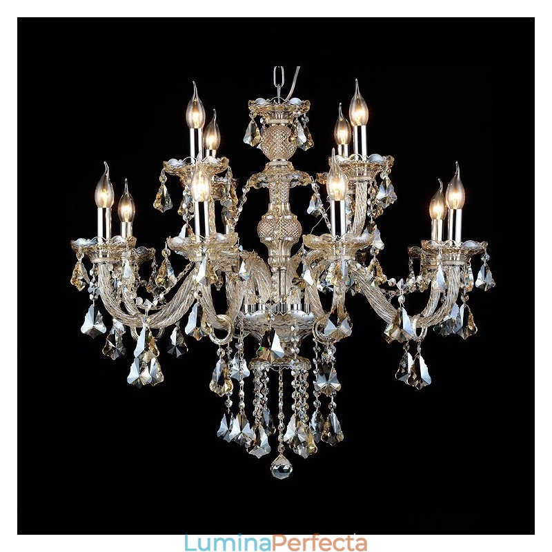 Candelabru modern de cristal K9 retro cu 12 lumini
