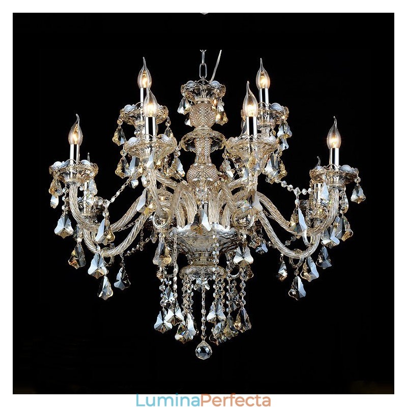 Candelabru modern de cristal K9 retro cu 12 lumini