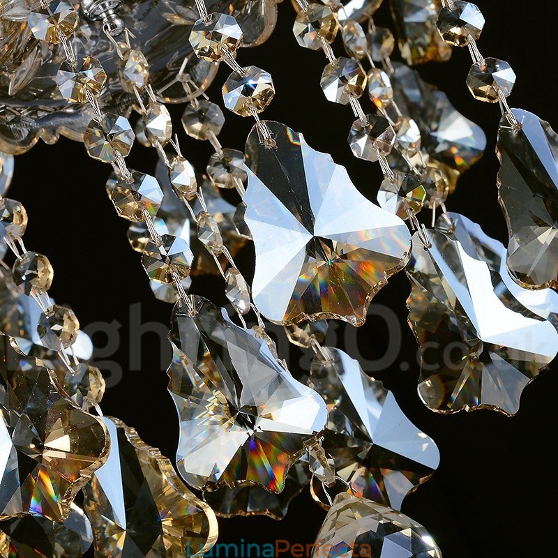 Candelabru modern de cristal K9 retro cu 12 lumini