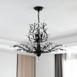 Candelabru pentru pictură din fier din cristal cu lampă de iluminat modernă din cristal