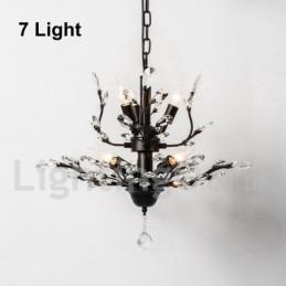 Candelabru pentru pictură din fier din cristal cu lampă de iluminat modernă din cristal
