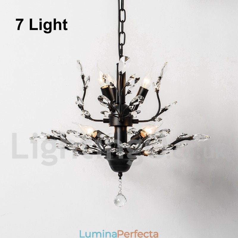 Candelabru pentru pictură din fier din cristal cu lampă de iluminat modernă din cristal