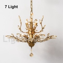 Candelabru pentru pictură din fier din cristal cu lampă de iluminat modernă din cristal