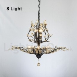 Candelabru pentru pictură din fier din cristal cu lampă de iluminat modernă din cristal
