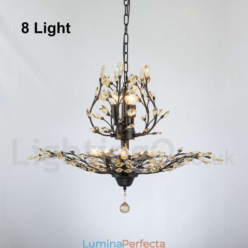 Candelabru pentru pictură din fier din cristal cu lampă de iluminat modernă din cristal