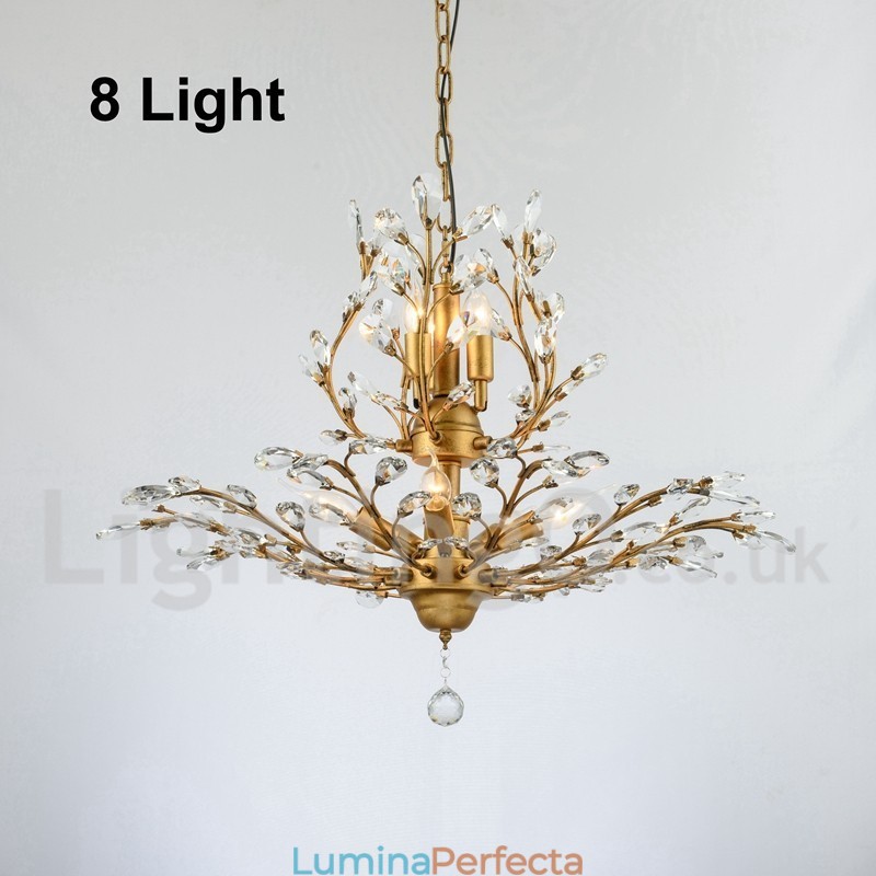Candelabru pentru pictură din fier din cristal cu lampă de iluminat modernă din cristal
