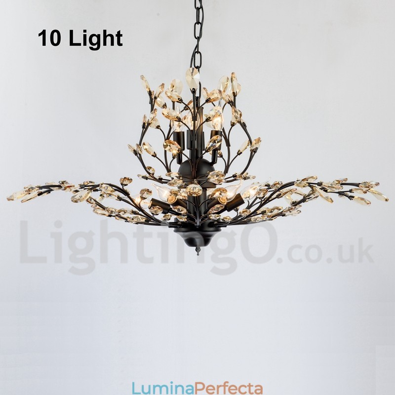 Candelabru pentru pictură din fier din cristal cu lampă de iluminat modernă din cristal