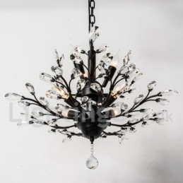 Candelabru pentru pictură din fier din cristal cu lampă de iluminat modernă din cristal