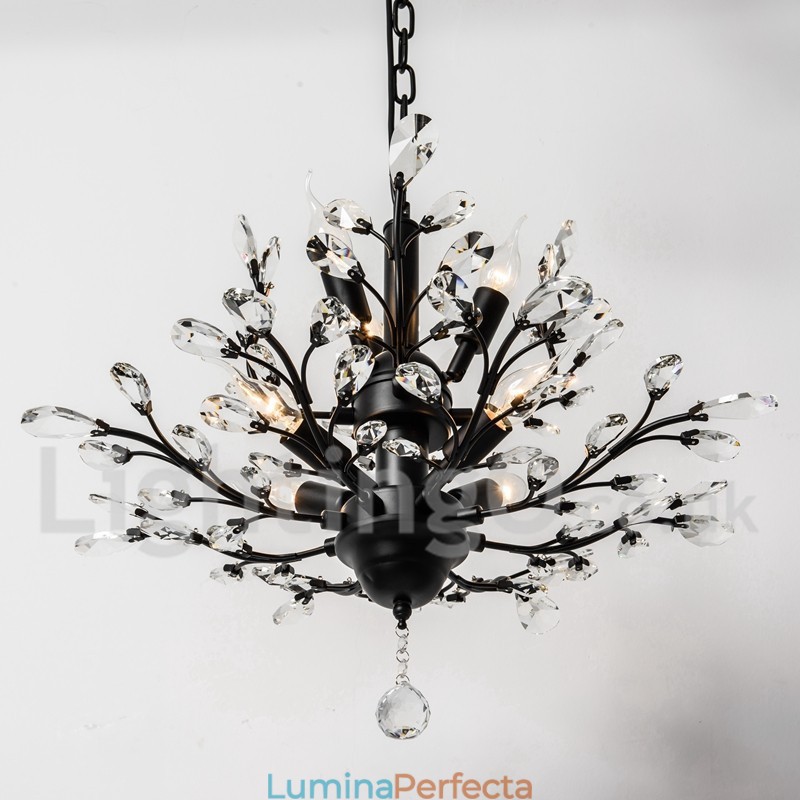 Candelabru pentru pictură din fier din cristal cu lampă de iluminat modernă din cristal