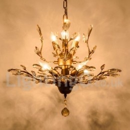 Candelabru pentru pictură din fier din cristal cu lampă de iluminat modernă din cristal