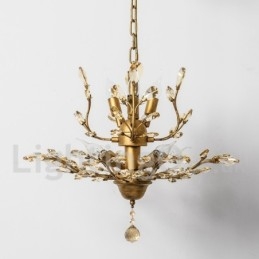 Candelabru pentru pictură din fier din cristal cu lampă de iluminat modernă din cristal
