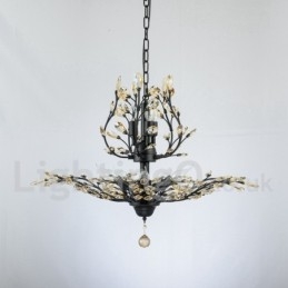 Candelabru pentru pictură din fier din cristal cu lampă de iluminat modernă din cristal
