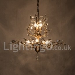 Candelabru pentru pictură din fier din cristal cu lampă de iluminat modernă din cristal