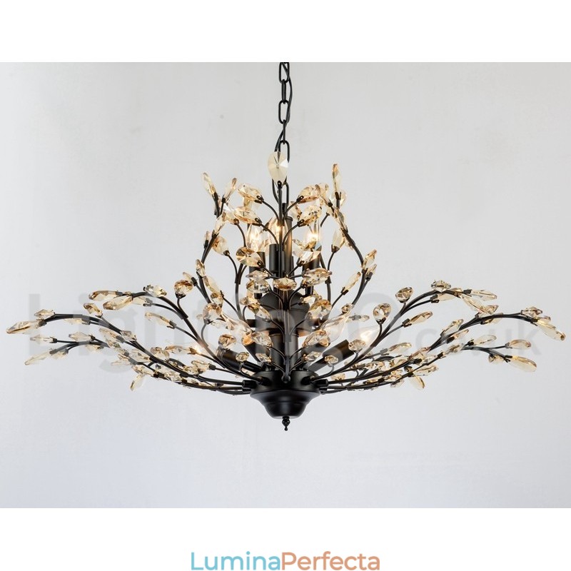 Candelabru pentru pictură din fier din cristal cu lampă de iluminat modernă din cristal