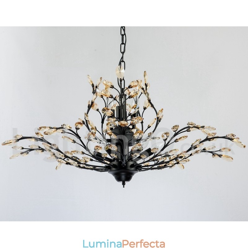 Candelabru pentru pictură din fier din cristal cu lampă de iluminat modernă din cristal