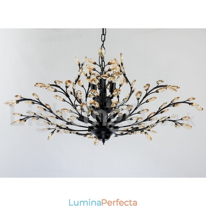 Candelabru pentru pictură din fier din cristal cu lampă de iluminat modernă din cristal