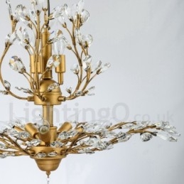 Candelabru pentru pictură din fier din cristal cu lampă de iluminat modernă din cristal