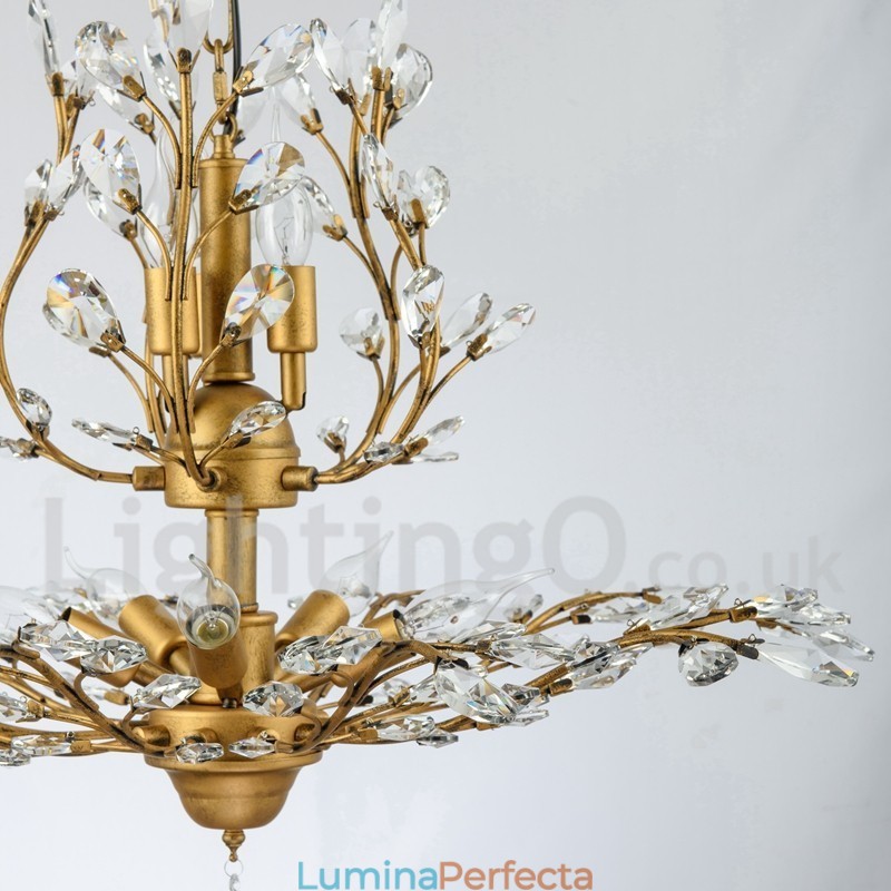 Candelabru pentru pictură din fier din cristal cu lampă de iluminat modernă din cristal