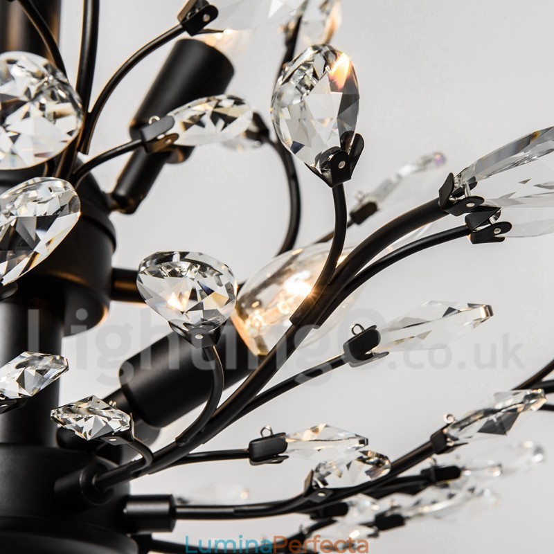 Candelabru pentru pictură din fier din cristal cu lampă de iluminat modernă din cristal