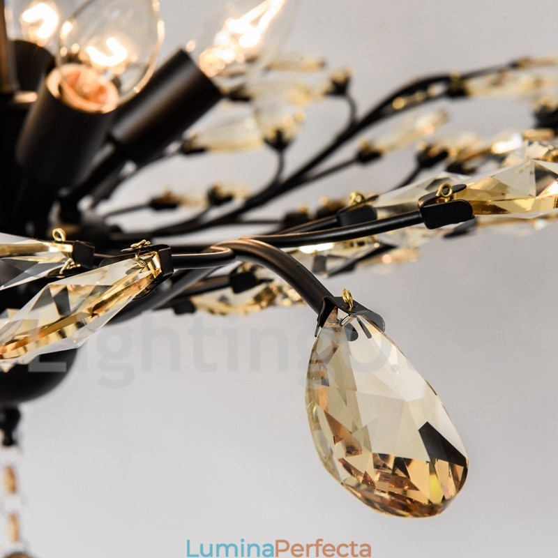Candelabru pentru pictură din fier din cristal cu lampă de iluminat modernă din cristal